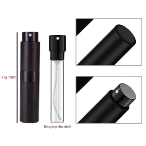 Dimensiuni recipient reincarcabil cu pulverizator spray 10 ml