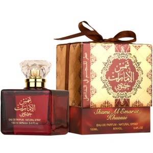 Shams Al Emarat Khususi Ard Al Zaafaran 100 ml, apa de parfum + 50 ml deodorant spray, femei - Img 3