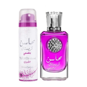 Lattafa Mahasin Crystal Banafsaj Violet 100 ml + 50 ml Deospray