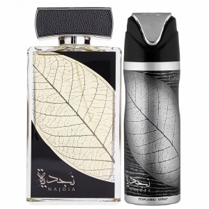 Najdia Silver Lattafa 100 ml, eau de parfum + 50 ml deodorant spray, men
