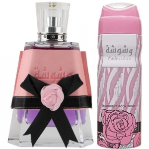 Washwashah Lattafa 100 ml, eau de parfum + 50 ml deodorant spray, women