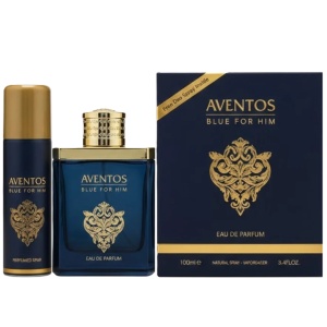 Aventos Blue for Him Fragrance World 100 ml, eau de parfum + 50 ml deodorant spray, men - Img 2