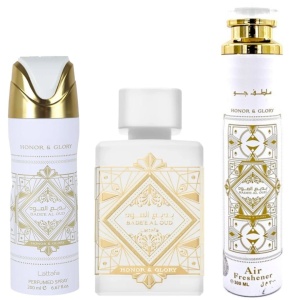 Bade’e Al Oud Honor & Glory Lattafa 600 ml, apa de parfum, unisex, set - Img 1