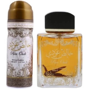 Pure Oudi Lattafa 100 ml, eau de parfum + 50 ml deodorant spray, men - Img 1