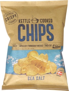Chipsuri Kettle Cooked cu Sare de Mare 150g
