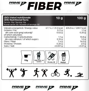 PRIME SUPPLEMENTS, Fiber 500g/50serv - Orange - Img 2