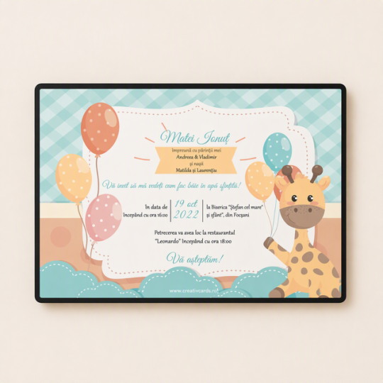 Invitatii digitale pentru botez
