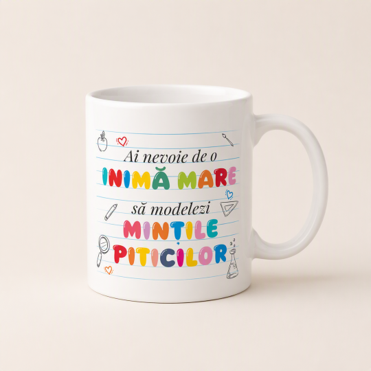 Cani personalizate albe si colorate