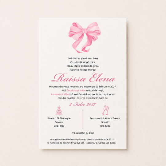 Invitatii botez fetite
