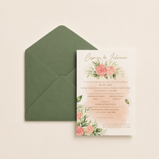 Invitatii nunta florale
