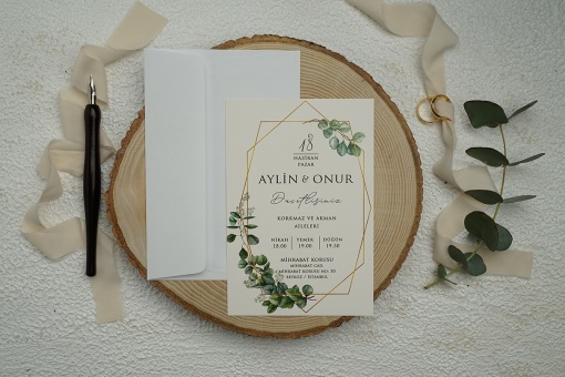 Invitatie de nunta, cu plic alb, 115x170mm – 9346