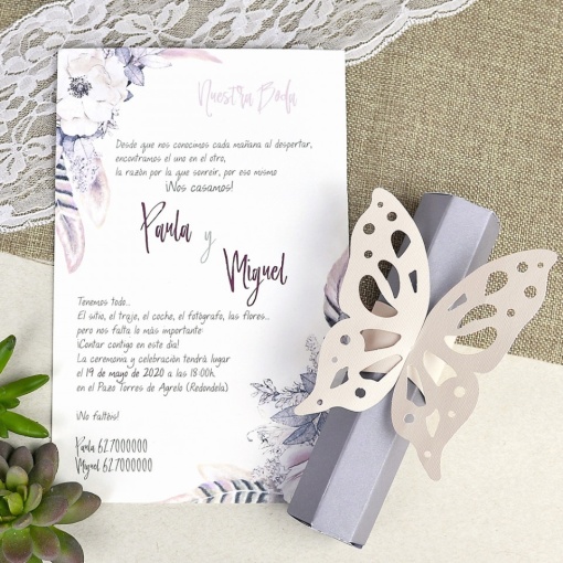 Invitatie de Nunta Cutie Fluture – 39619