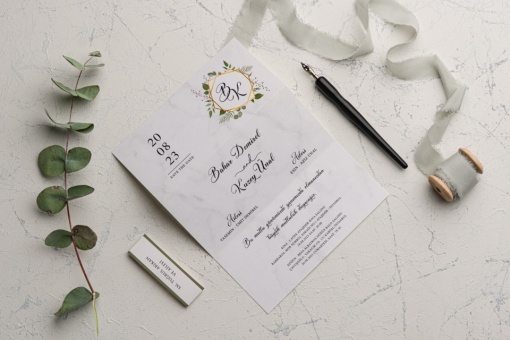 Invitatie de nunta cu frunze, 173x233mm – 9209
