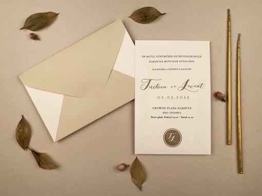 Invitatie de nunta rafinata, stil clasic-minimalist – 12256
