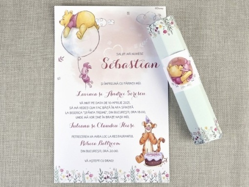 Invitatie de Botez Winnie the Pooh Etui – 15712