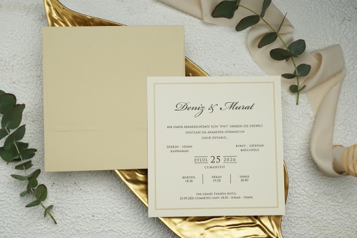 Invitatie de nunta, cu plic, 160x165mm – 9251
