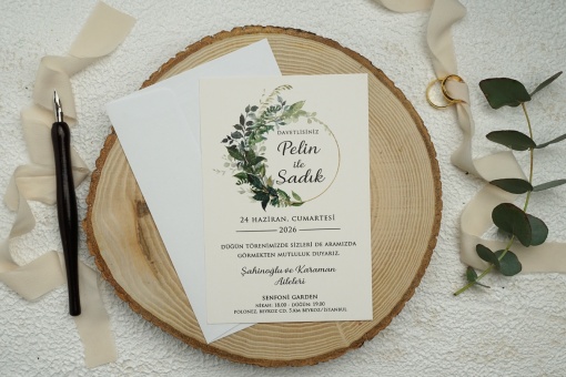 Invitatie de nunta, cu plic alb, 115x170mm – 9337