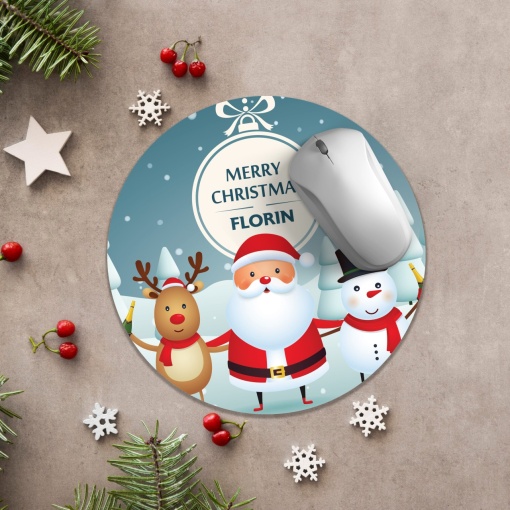 Mousepad personalizat de Craciun cu text