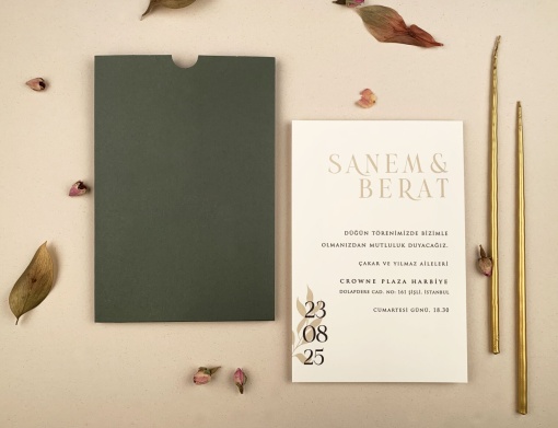 Invitatie de nunta verticala cu accente contemporane – 12260