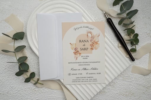 Invitatie de nunta, cu plic alb, 115x170mm – 9341