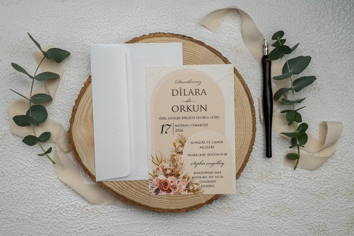 Invitatie de nunta, cu plic alb, 115x170mm – 9345