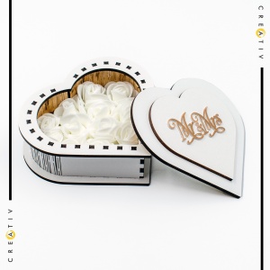 Cutie pentru verighete inima Mr & Mrs,2,Creativ.ro