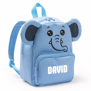 Ghiozdan personalizat pentru copii — Elefant, albastru