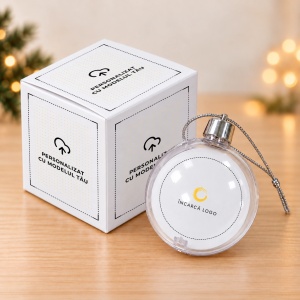 Glob personalizat pentru brad cu logo și cutie personalizată