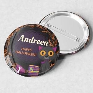 Insignă de Halloween personalizată cu nume