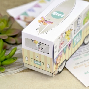 Invitatie de Botez cu Animalute si Rulota Multicolora – 15602,2,Creativ.ro