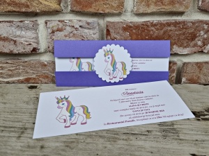 Invitatie de botez, unicorn, 85x212mm – 608,1,Creativ.ro