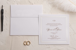 Invitatie de nunta alba, cu plic, 170x170mm – 9134,2,Creativ.ro