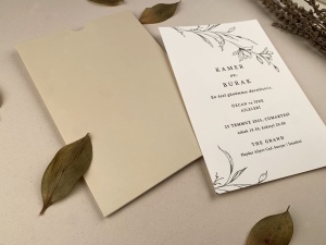 Invitatie de nunta cu ilustratii vegetale si layout curat – 12265,3,Creativ.ro