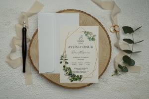 Invitatie de nunta, cu plic alb, 115x170mm – 9346