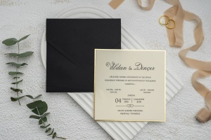 Invitatie de nunta, cu plic negru, 145x145mm – 9282,2,Creativ.ro
