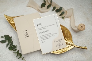 Invitatie de nunta, cu plic somon, 135x193mm – 9249,4,Creativ.ro