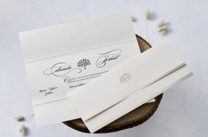 Invitatie de nunta, ivoire, 106x253mm – 1156,1,Creativ.ro