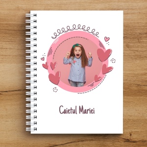 Caiet personalizat cu fotografia copilului si nume