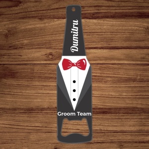 Desfacator in forma de sticla personalizat - Groom Team,3,Creativ.ro