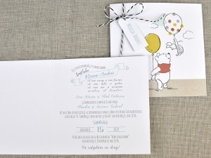 Invitatie de Botez Winnie the Pooh cu Plic si Snur, 150x150mm – 15724,3,Creativ.ro