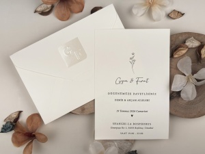 Invitatie de nunta alba cu design floral minimalist – 13319,1,Creativ.ro