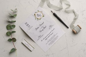 Invitatie de nunta cu frunze, 173x233mm – 9209,1,Creativ.ro