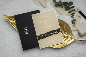 Invitatie de nunta, cu plic negru, 135x193mm – 9281,1,Creativ.ro