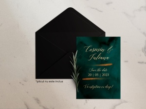 Invitatie de nunta Deep Green, 128x178mm,1,Creativ.ro