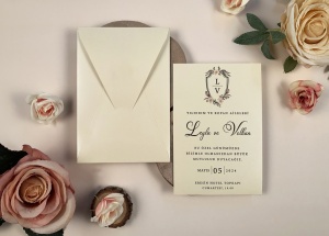 Invitatie de nunta eleganta si sidefata cu detalii florale – 96954,3,Creativ.ro