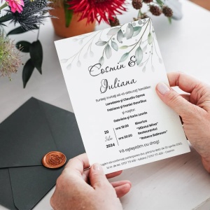 Invitatie de nunta Leafs Green 2, 128x178mm,1,Creativ.ro