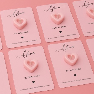 Mărturie botez lumânare inimă cu mesaj personalizat, 7, Creativ.ro