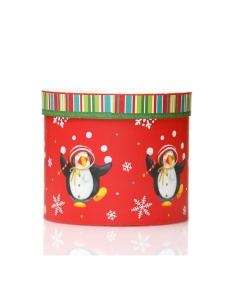 Set de 3 cutii rotunde cu pinguini de Craciun,2,Creativ.ro