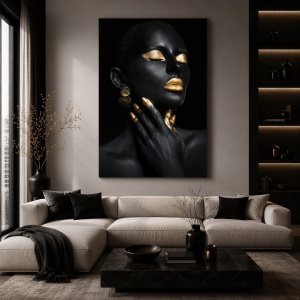 Tablou canvas portret de femeie „Gold Noir Muse"