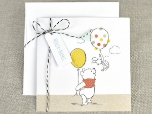 Invitatie de Botez Winnie the Pooh cu Plic si Snur, 150x150mm – 15724,1,Creativ.ro